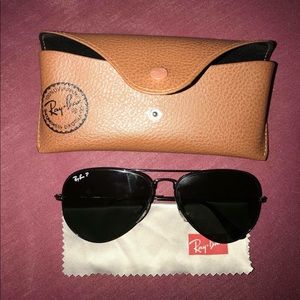Polarized aviator all black ray bans